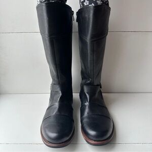 Black Leather Tall Riding Boots Women's Size 15